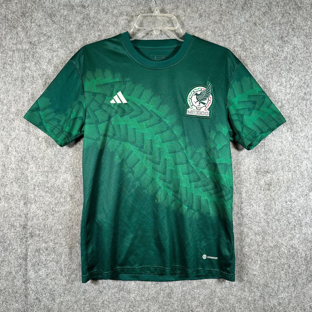 adidas Mexico El Tri 2022 Soccer Jersey Mens Small Short Sleeves Green Training